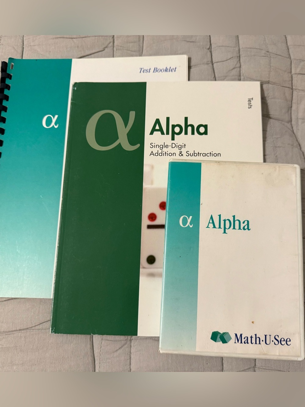 Math-U-See Alpha Single-Digit Addition & Subtraction Test Books and DVD